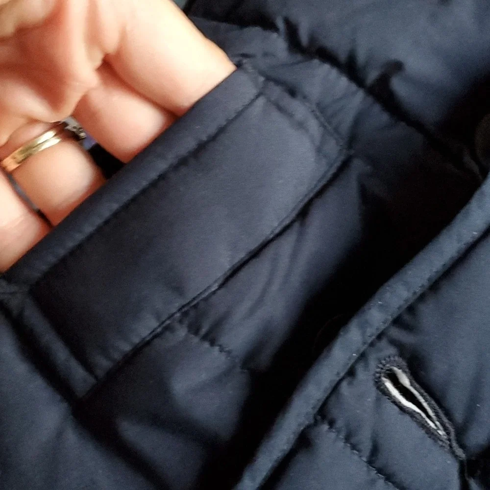 Baby‎ GAP navy nautical puffer coat with detachable hood